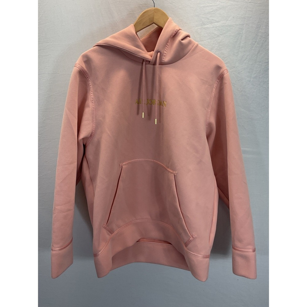 Air Jordan Hoodie Size M Oversized Baggy Gold Thread Spell Out Salmon Mens Heavy